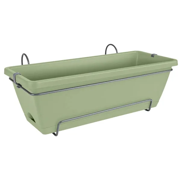 elho® Barcelona Balkonkasten Pistaziengrün 50 cm all-in-1 mit Halterung