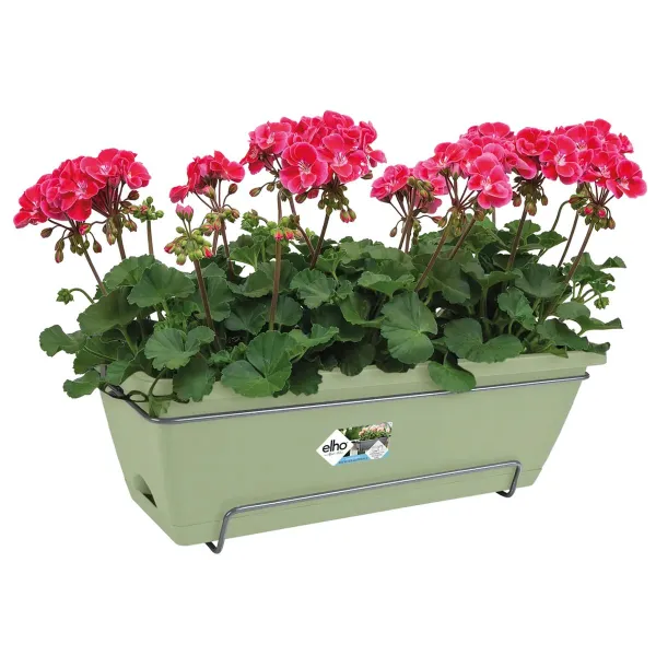 elho® Barcelona Balkonkasten Pistaziengrün 50 cm all-in-1 mit Halterung