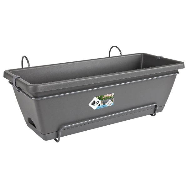 elho® Barcelona Balkonkasten Anthrazit 50 cm all-in-1 mit Halterung