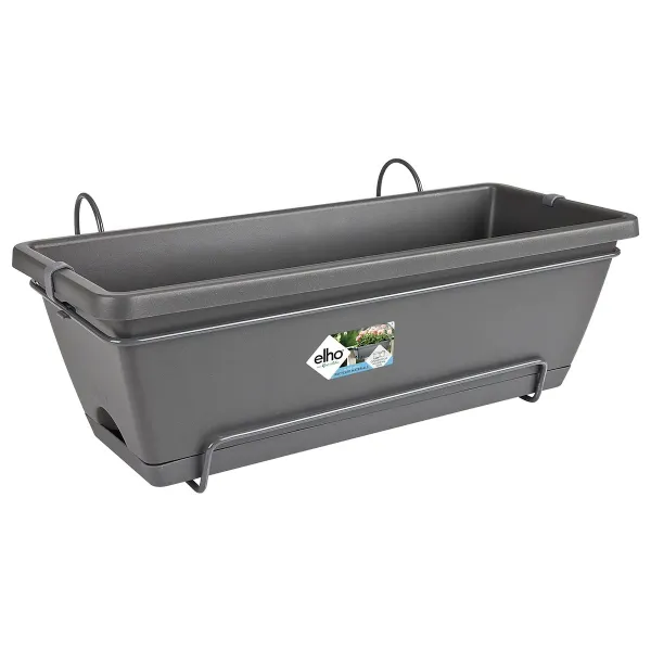 elho® Barcelona Balkonkasten Anthrazit 50 cm all-in-1 mit Halterung