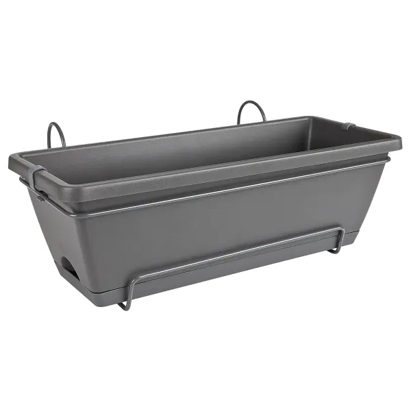 elho® Barcelona Balkonkasten Anthrazit 50 cm all-in-1 mit Halterung