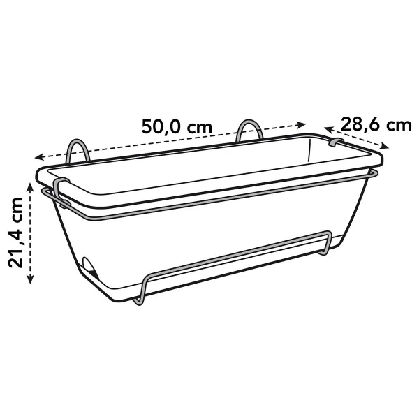 elho® Barcelona Balkonkasten Anthrazit 50 cm all-in-1 mit Halterung
