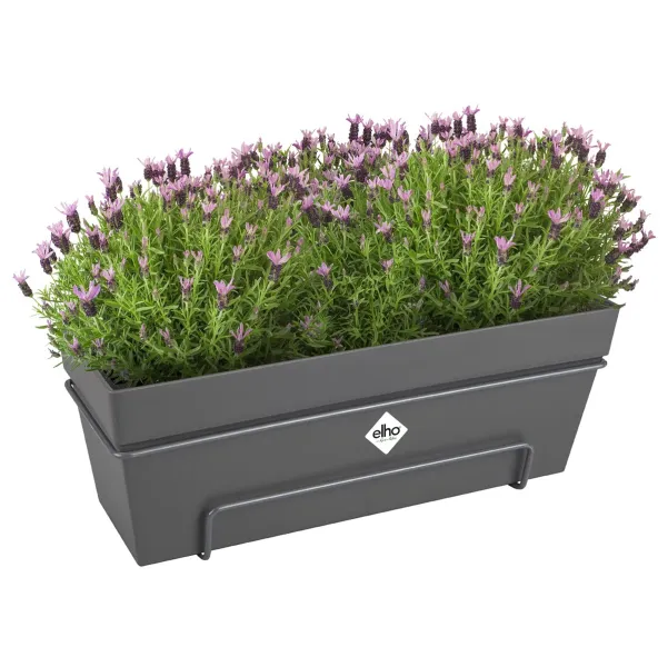 elho® Loft Urban Balkonkasten all-in-1 Anthrazit 50 cm mit Halter
