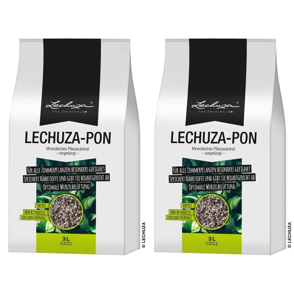 2er Pack LECHUZA® Granulat PON nährstoffreiches Pflanzsubstrat 3 Liter