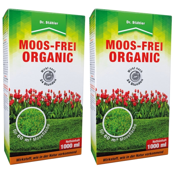 Dr. Stähler Moos-Frei Organic für ca. 60 m² - 1 Liter x 2