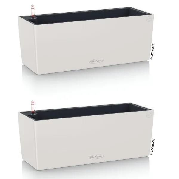 LECHUZA® Blumenkasten BALCONERA Color 50 Lichtgrau All-in-One x 2