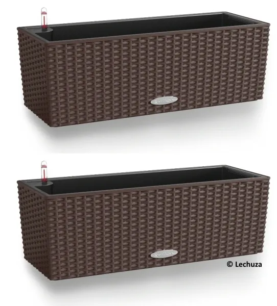 LECHUZA® Blumenkasten BALCONERA Cottage 50 Mokka All-in-One x 2