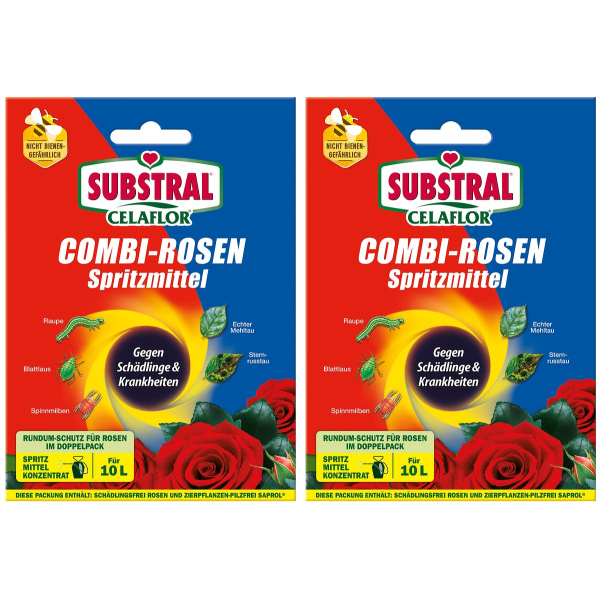 2er Set - SUBSTRAL® CELAFLOR® Combi-Rosen-Spritzmittel 2x15 ml , 4x4 ml