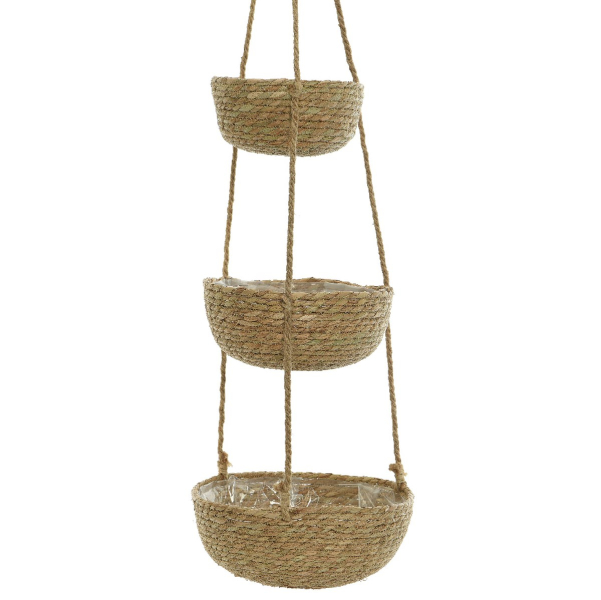 3 Körbe mit Folienauskleidung Natur miteinander verbunden Ø 30 cm x 120 cm - Seegras