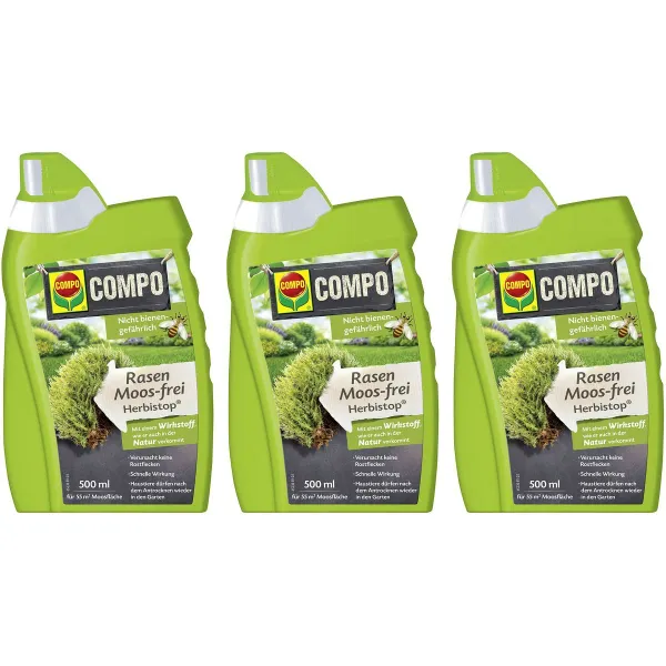 COMPO BIO Rasen Moos-frei Herbistop® - 500 ml x 3