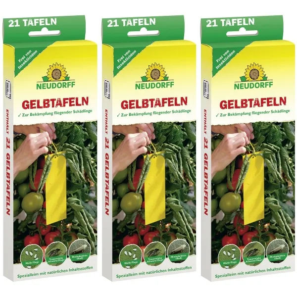 NEUDORFF® Gelbtafeln Kleinformat 7,5 x 20 cm - 21 Tafeln x 3 NEUDORFF® Gelbtafeln Kleinformat 7,5 x 20 cm - 21 Tafeln x 3