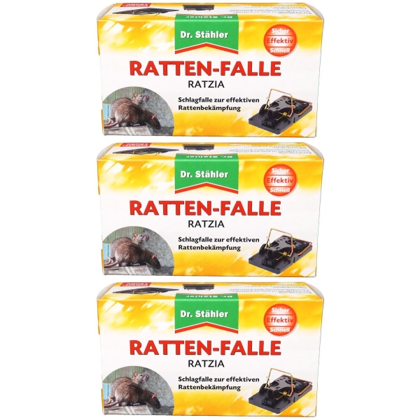 Dr. Stähler RATTEN-FALLE RATZIA - Schlagfalle x 3