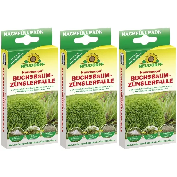 NEUDORFF® Neudomon® BuchsbaumzünslerFalle Nachfüllpack - 2 Lockstoffdepots x 3