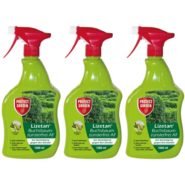 PROTECT GARDEN Lizetan® Buchsbaumzünslerfrei AF anwendungsfertig - 1 Liter x 3 PROTECT GARDEN Lizetan® Buchsbaumzünslerfrei AF anwendungsfertig - 1 Liter x 3