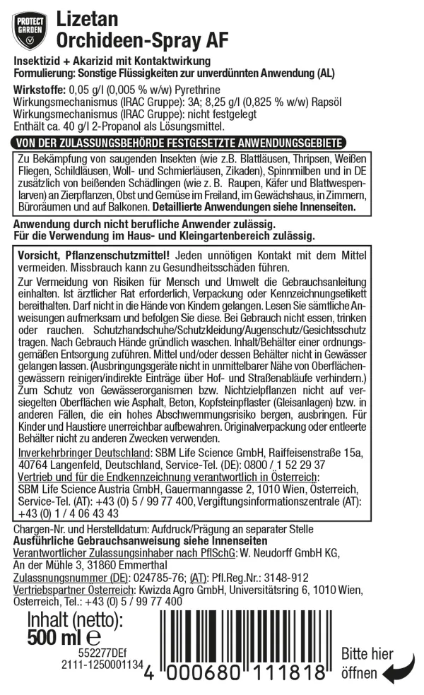 PROTECT GARDEN Lizetan® Orchideen-Spray AF anwendungsfertig - 500 ml x 3
