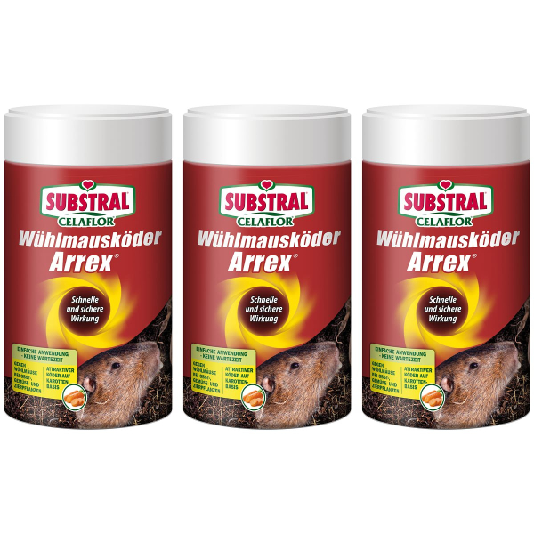 SUBSTRAL® CELAFLOR® Wühlmausköder ARREX® - 250 g x 3