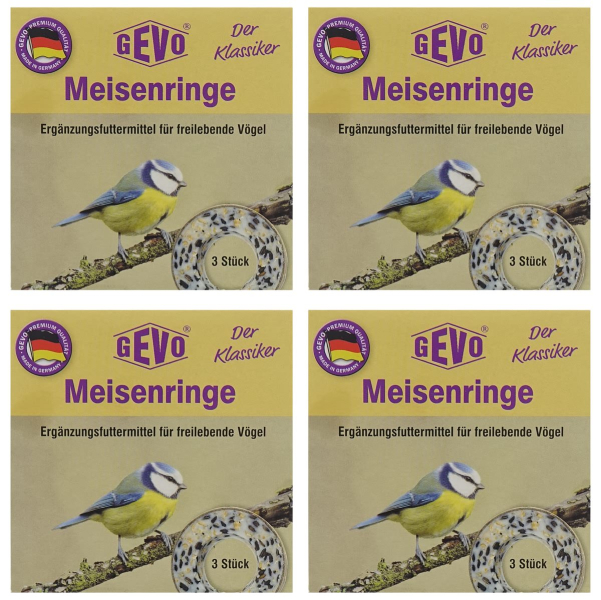 GEVO® Meisenringe Ergänzungsfutter für Wildvogel - 3 Meisenringe x  4