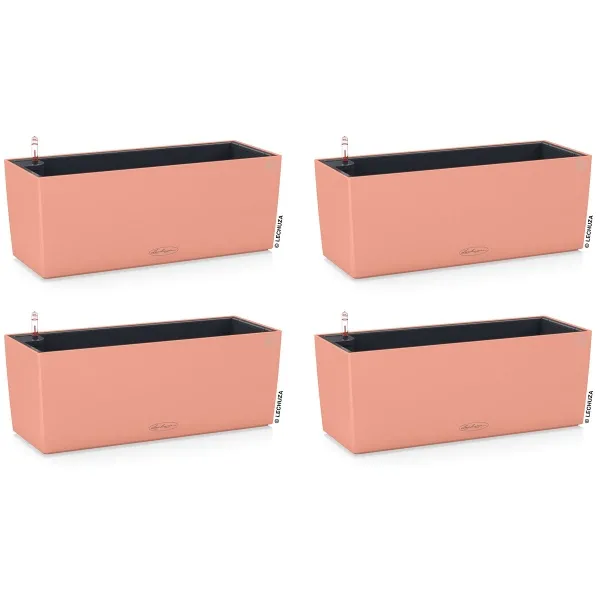 LECHUZA® Blumenkasten BALCONERA Color 50 Korallrot All-in-One x 4
