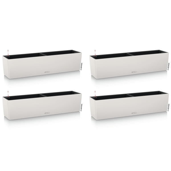 LECHUZA® Blumenkasten BALCONERA Color 80 Lichtgrau All-in-One x 4