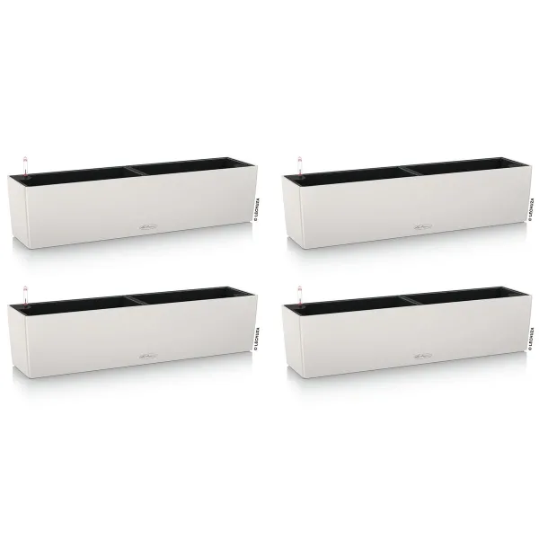 LECHUZA® Blumenkasten BALCONERA Color 80 Lichtgrau All-in-One x 4