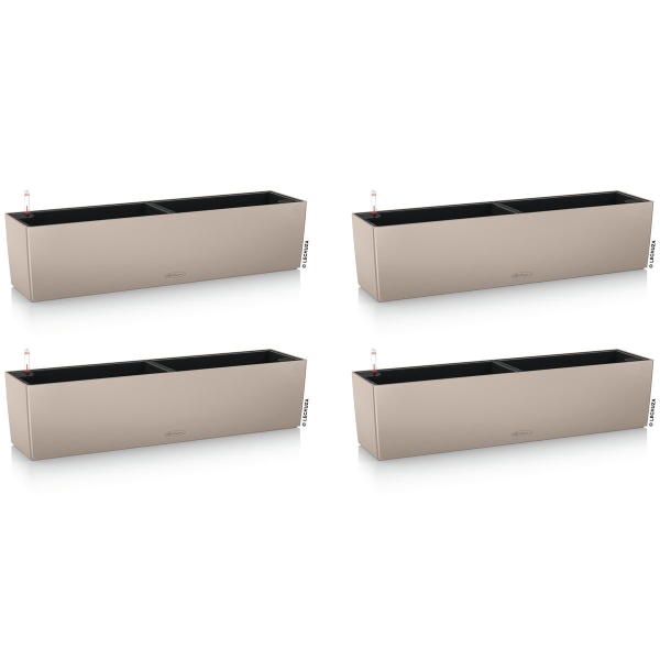 LECHUZA® Blumenkasten BALCONERA Color 80 Sandbraun All-in-One x 4
