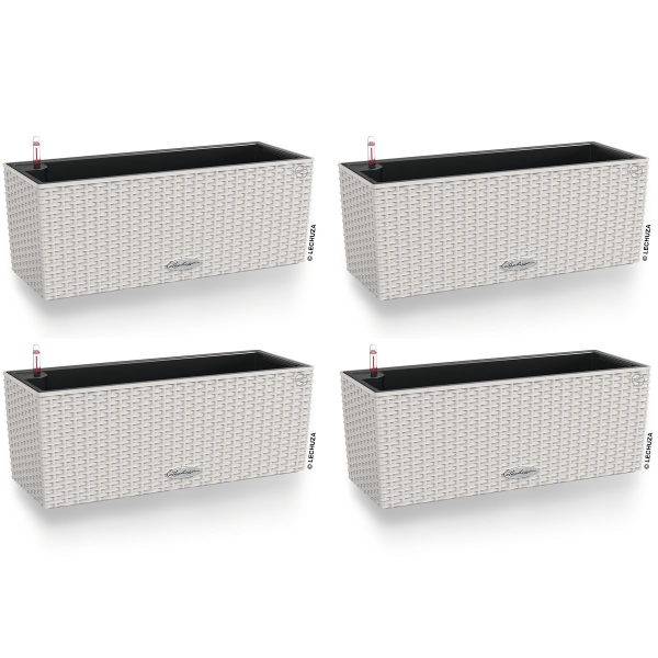 LECHUZA® Blumenkasten BALCONERA Cottage 50 Lichtgrau All-in-One x 4