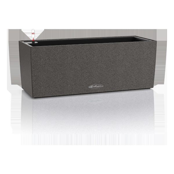 4er - Set LECHUZA® Blumenkasten BALCONERA Stone 50 Graphitschwarz All-in-One Artikel EAN 4008789156525