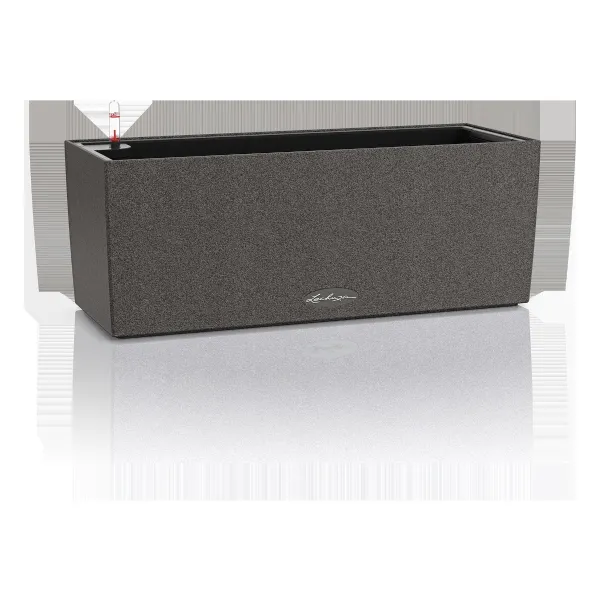 4er - Set LECHUZA® Blumenkasten BALCONERA Stone 50 Graphitschwarz All-in-One Artikel EAN 4008789156525