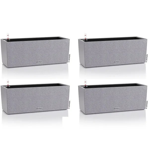 LECHUZA® Blumenkasten BALCONERA Stone 50 Steingrau All-in-One x 4 LECHUZA® Blumenkasten BALCONERA Stone 50 Steingrau All-in-One x 4