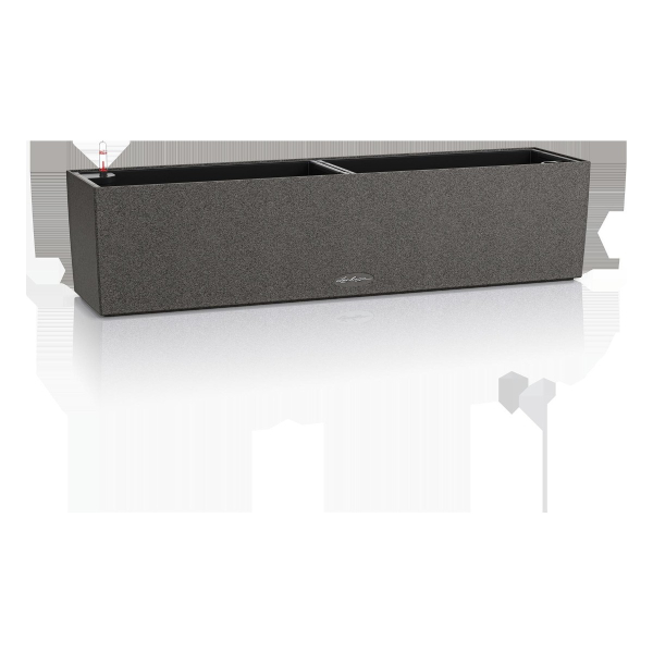 4er - Set LECHUZA® Blumenkasten BALCONERA Stone 80 Graphitschwarz All-in-One Artikel EAN 4008789156525