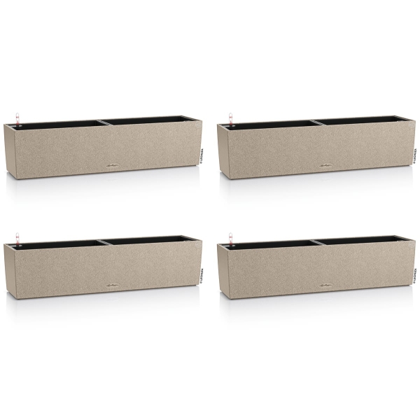 LECHUZA® Blumenkasten BALCONERA Stone 80 Sandbeige All-in-One x 4
