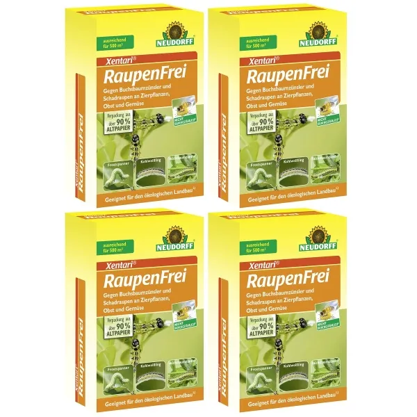 NEUDORFF® Xentari® RaupenFrei gegen Buchsbaumzünsler & Schadraupen - 25 g x 4