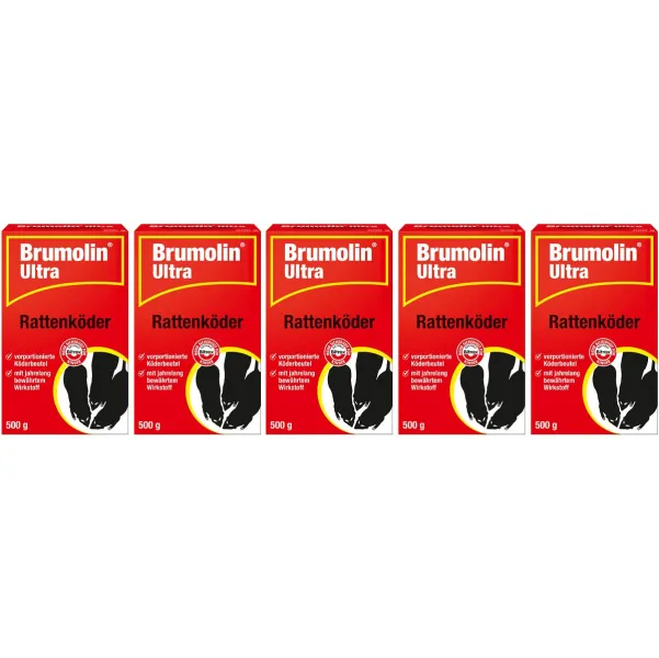 Brumolin® Ultra Rattenköder 500 g - 50 Köderbeutel x 5