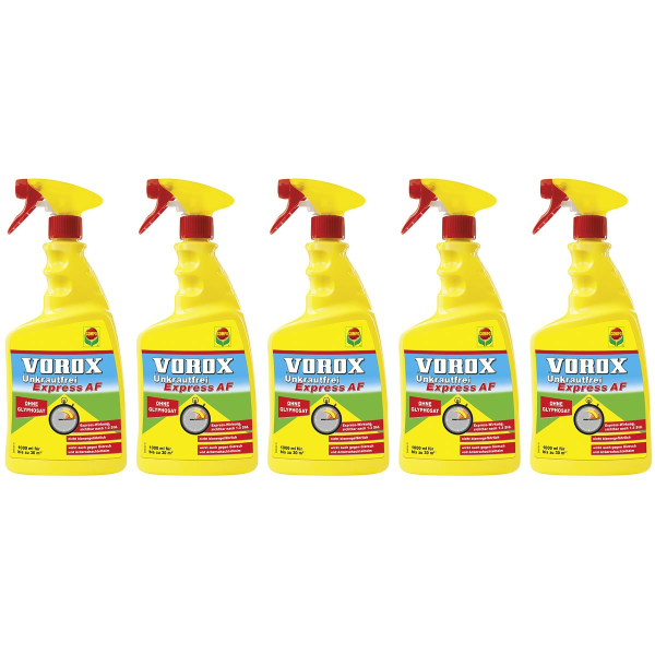 COMPO VOROX® Unkrautfrei Express AF anwendungsfertig für ca. 30 m² - 1 Liter x  5