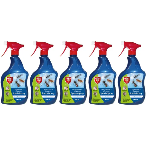 PROTECT HOME FormineX Ungeziefer & Ameisen Spezialspray anwendungsfertig - 1 Liter x 5 PROTECT HOME FormineX Ungeziefer & Ameisen Spezialspray anwendungsfertig - 1 Liter x 5