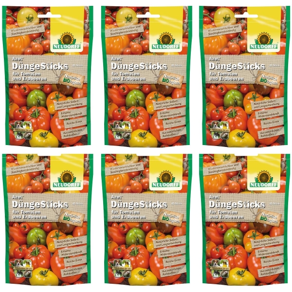 NEUDORFF® Azet® DüngeSticks für Tomaten und Erdbeeren BIO logisch - 40 Sticks x 6