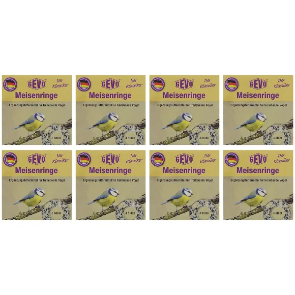 GEVO® Meisenringe Ergänzungsfutter für Wildvogel - 3 Meisenringe x 8
