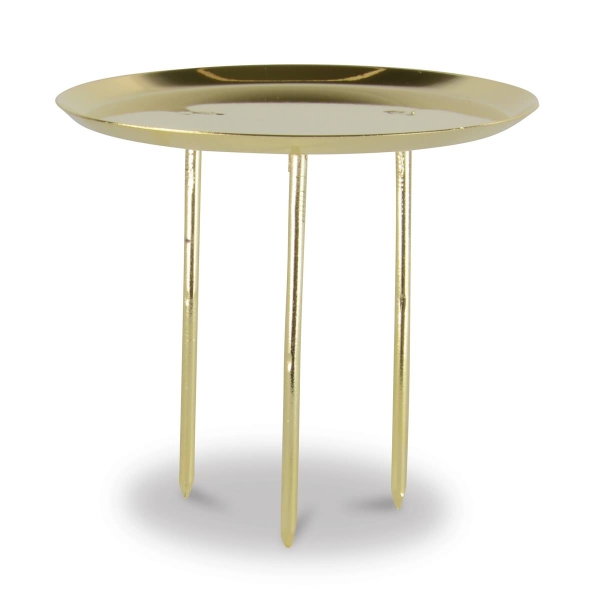 Advents-Kerzenstecker Goldfarben Ø 8 cm ohne Dorn aus Metall - 4er Set