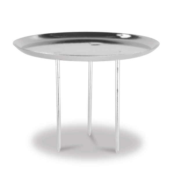 Advents-Kerzenstecker Silberfarben Ø 10 cm ohne Dorn aus Metall - 4er Set