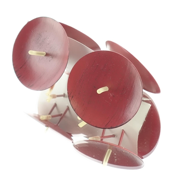 Adventskranzkerzenhalter Rot antik used Look Ø 6,5 cm aus Metall - 4er Set