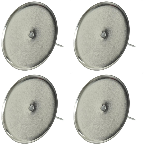 Adventskranzkerzenhalter Silberfarben Ø 8 cm ohne Dorn aus Metall - 4er Set