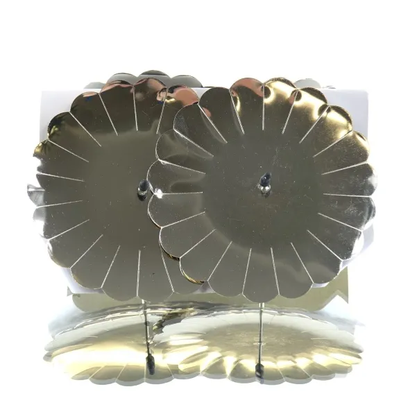 Adventskranzkerzenhalter Silberfarben mit Dekorrand Ø 11 cm aus Metall - 4er Set