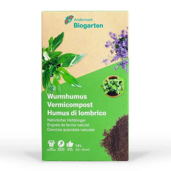 Andermatt Biogarten Wurmhumus Dünger - 1,5 Liter Andermatt Biogarten Wurmhumus Dünger - 1,5 Liter