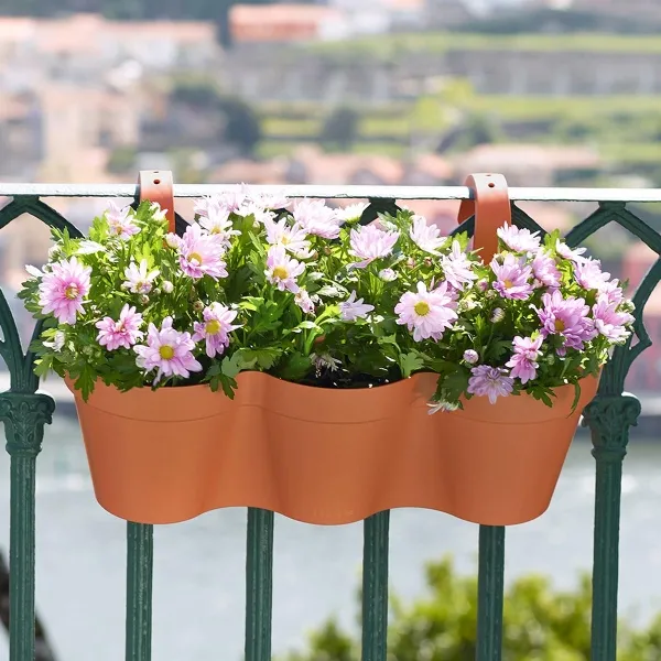 artevasi© CAPRI TRIPLE Balkonkasten Terracotta 54 cm zum Einhängen - Kunststoff