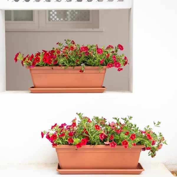 artevasi© VENEZIA Blumenkasten Terracottafarben 50 cm - Kunststoff