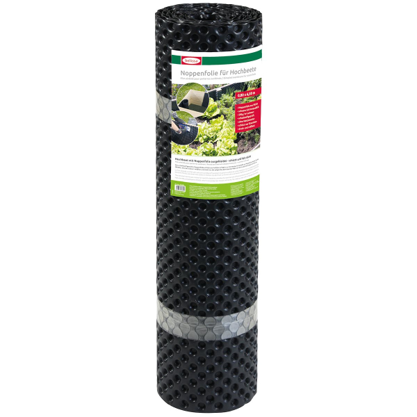 bellissa® Noppenfolie für Hochbeete Schwarz 0,8 x 6,5 m