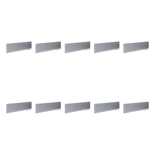 10 x bellissa® Rasenkante / Mähkante 118 cm x 0,1 cm x 12,5 cm - verzinktes Metall