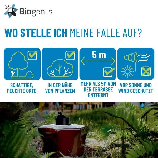 Biogents Mückenfalle Mosquitaire für den Garten reduziert Mückenstiche durch Imitation eines Menschen