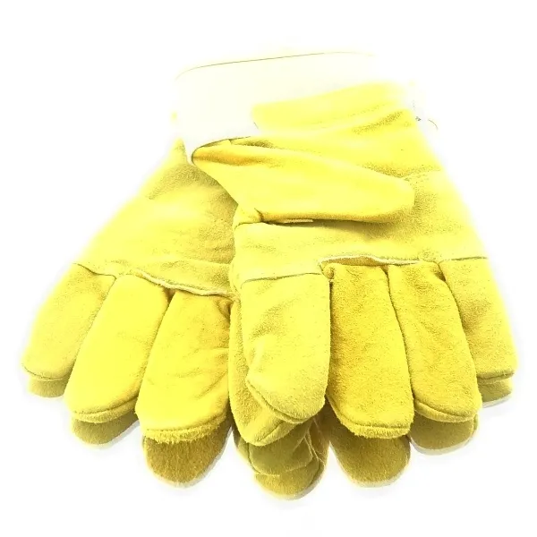 BLACKFOX® Garten - Handschuhe Fleece Ockergelb Größe 10/XL - Leder & Stoff