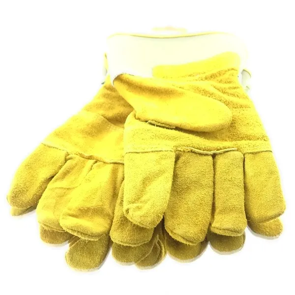 BLACKFOX® Garten - Handschuhe Fleece Ockergelb Größe 9/L - Leder & Stoff